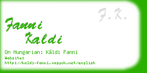 fanni kaldi business card